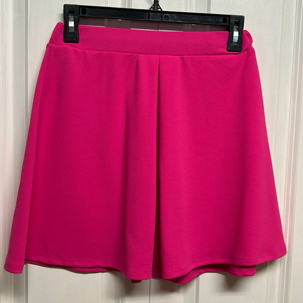 Francesca’s Mi Ami Hit Pink Pull Up Pleated Mini Skirt Size S NWT
